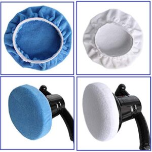 Boltigen Car Polishing Bonnet Pads-8pcs 9 to 10 Inches Soft Microfiber Bonnet Buffing Pad Covers Polishing Bonnet for Most 9 to 10 Inches Car Polishers (9-10inch-8pcs 4colors)