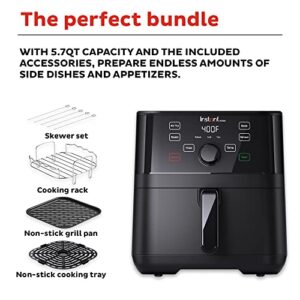 Instant 5.7-QT Air Fryer Oven with Accessories, From the Makers of Instant Pot, Customizable Smart Cooking Programs, Digital Touchscreen, Dishwasher-Safe Basket, App with over 100 Recipes