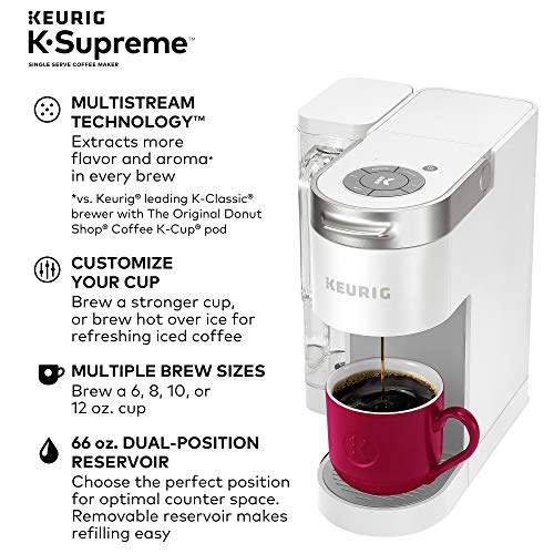 Keurig® K-Supreme Single Serve K-Cup Pod Coffee Maker, MultiStream Technology, White