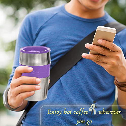 Mixpresso Ultimate 2-In-1 Single Cup Coffee Maker & 14oz Travel Mug, Portable & Lightweight Personal Drip Coffee Brewer & Tumbler Advanced Auto Shut Off Function & Reusable Filter (Lavender)