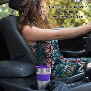 Mixpresso Ultimate 2-In-1 Single Cup Coffee Maker & 14oz Travel Mug, Portable & Lightweight Personal Drip Coffee Brewer & Tumbler Advanced Auto Shut Off Function & Reusable Filter (Lavender)