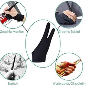 6 Pieces Artist Glove for Drawing Tablet, Gzingen Two-Finger Tablet Drawing Gloves, Digital Artist Gloves for Graphics Pen Drawing Tablet Monitor Light Box Tracing Board- S M L (Purple/Red)