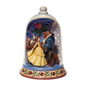 enesco disney traditions by jim shore beauty and the beast rose dome scene figurine, 10.3 inch, multicolor