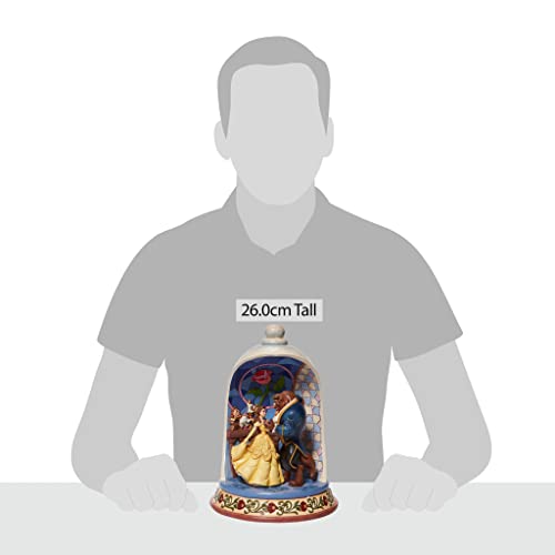 Enesco Disney Traditions by Jim Shore Beauty and The Beast Rose Dome Scene Figurine, 10.3 Inch, Multicolor