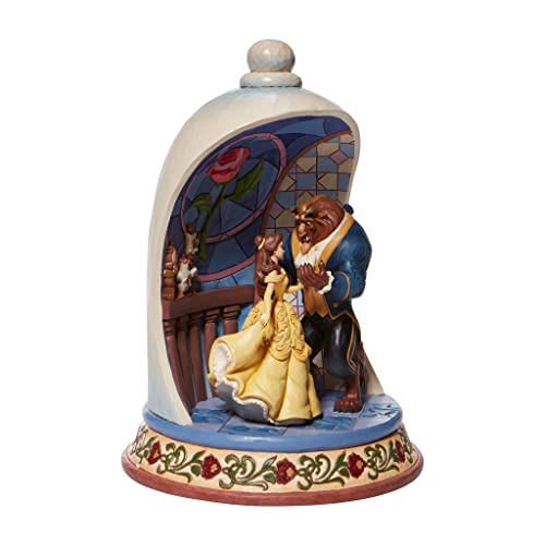 Enesco Disney Traditions by Jim Shore Beauty and The Beast Rose Dome Scene Figurine, 10.3 Inch, Multicolor