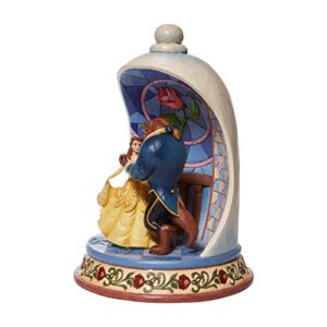 Enesco Disney Traditions by Jim Shore Beauty and The Beast Rose Dome Scene Figurine, 10.3 Inch, Multicolor