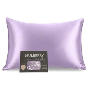 cognatio 22 momme 100% pure silk pillowcase for hair and skin, both sides grade 6a mulberry silk pillow case with hidden zipper, 1 pack (lavender, king 20x36 inches)