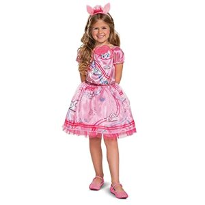 pinkie pie costume for girls, official my little pony tutu dress, chibi style character outfit, kids size extra small (3t-4t) multicolored