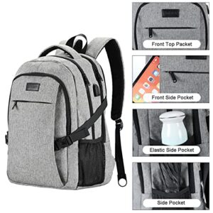 ANKUER Backpacks for Men Women, Backpack Fits Up 15.6 in Laptop Backpack for Travel, Backpacks with USB Charging Port, Work Business Backpack for Women (Grey)
