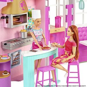 Barbie Doll & Playset, Cook 'n Grill Restaurant with Pizza Oven & 30+ Pieces Including Furniture & Kitchen Accessories