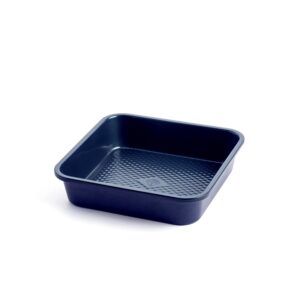 blue diamond bakeware diamond infused ceramic nonstick, 8" square cake baking pan, dishwasher and freezer safe, pfas-free, blue