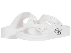 calvin klein men's zion slide sandal, white 164, 12