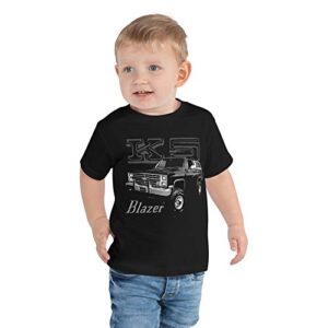 retro chevy k5 blazer truck toddler short sleeve tee black