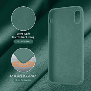 Cordking for iPhone XR Case, Silicone Ultra Slim Shockproof Phone Case with [Soft Anti-Scratch Microfiber Lining], 6.1 inch, Midnight Green