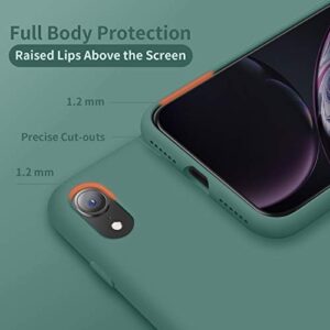 Cordking for iPhone XR Case, Silicone Ultra Slim Shockproof Phone Case with [Soft Anti-Scratch Microfiber Lining], 6.1 inch, Midnight Green