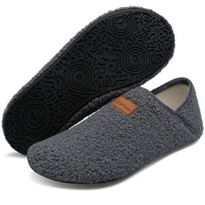 Scurtain Unisex Mens Womens Slippers Lightweight House Slippers Sock Shoes with Non-slip rubber sole Mens Womens Walking Shoes Dark Grey 10-10.5