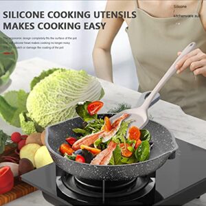 Silicone Cooking Utensils Set - 446°F Heat Resistant Kitchen Utensils,Turner Tongs,Spatula,Spoon,Brush,Whisk,Kitchen Utensil Gadgets Tools Set for Nonstick Cookware,Dishwasher Safe (BPA Free)