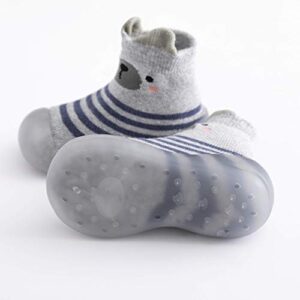 Babycare Toddler sock shoes baby boys girls Slippers shoes Baby Infant First Walking Shoes Rubber Sole Non-Skid Floor Slippers(Grey, LARGE, numeric_6_point_5)