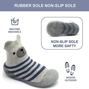 Babycare Toddler sock shoes baby boys girls Slippers shoes Baby Infant First Walking Shoes Rubber Sole Non-Skid Floor Slippers(Grey, LARGE, numeric_6_point_5)