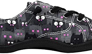 Skechers BOBS Women's Beach Bingo-Kitty Pack Sneaker, Black/Black, 8.5 M US