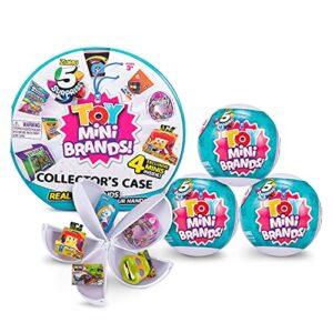 5 surprise toy mini brand series 1 collector's kit - amazon exclusive mystery capsule real miniature toys by zuru (3 capsules + 1 collector's case), multicolor