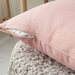 FEVERQIYI Coral Pink Outdoor Pillow Covers 18x18 Inch Pack of 2 Decorative Waterproof Outdoor Pillows Square Throw Cushion Case for Patio, Porch and Balcony 45x45cm