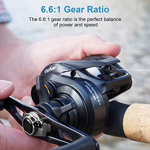 Tempo Baitcasting Reel Vertix LP Plus , High-Tech Innovative Baitcasting Reel, 9 + 1 BB, Low Profile & Lightweight, Powerful & Durable, 6.6:1 Gear Ratio, Great Value