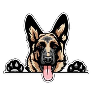 WickedGoodz German Shepherd Decal - Smiling Dog Breed Bumper Sticker - for Laptops Tumblers Windows Cars Trucks Walls - Full Color