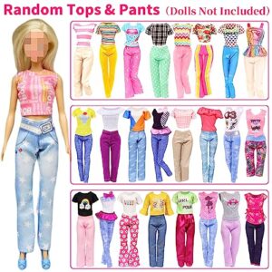 Ecore Fun 39 Pcs Doll Clothes and Accessories 3 Fashion Dresses 10 Slip Dresses 3 Tops 3 Pants 10 Necklaces 10 Shoes Fashion Casual Outfits Perfect for 11.5 inch Dolls