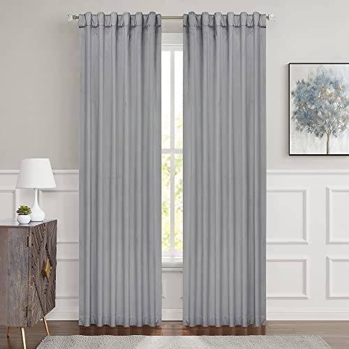 WEST LAKE Velvet Grey Blackout Winter Curtains Room Darkening Window Drapes Super Soft Luxury Drapes for Bedroom Rod Pocket Back Tab Curtains for Living Room Gray 52" Wx63 L,2 Panels