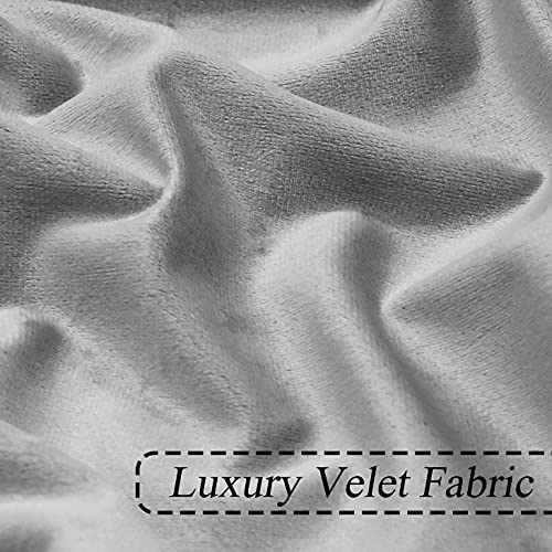 WEST LAKE Velvet Grey Blackout Winter Curtains Room Darkening Window Drapes Super Soft Luxury Drapes for Bedroom Rod Pocket Back Tab Curtains for Living Room Gray 52" Wx63 L,2 Panels