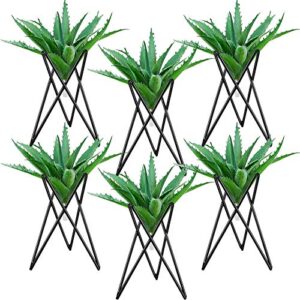 6 pieces air plant holder black metal tabletop air plant stand rack air fern display stand for home, office and wedding decoration