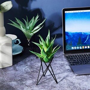 6 Pieces Air Plant Holder Black Metal Tabletop Air Plant Stand Rack Air Fern Display Stand for Home, Office and Wedding Decoration