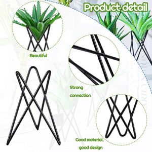 6 Pieces Air Plant Holder Black Metal Tabletop Air Plant Stand Rack Air Fern Display Stand for Home, Office and Wedding Decoration