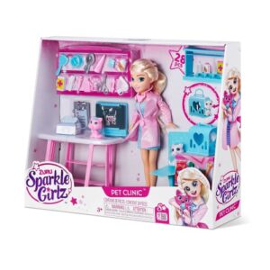Sparkle Girlz United Pacific Designs 100184: Zuru Pet Clinic Playset with 10.5" Doll & Pets