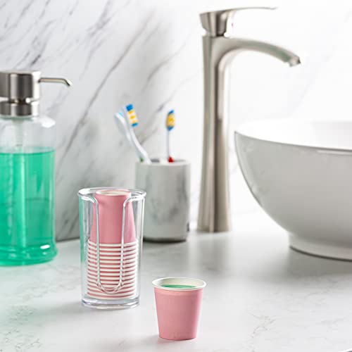 Comfy Package 3 oz. Small Paper Cups, Disposable Mini Bathroom Mouthwash Cups (Pink - 300)