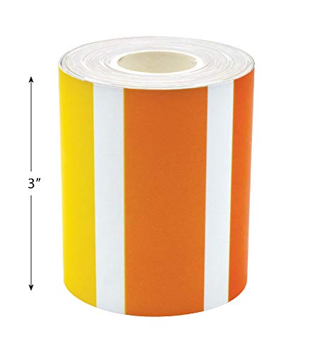 Teacher Created Resources Colorful Stripes Straight Rolled Border Trim, 50 Feet