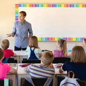 Teacher Created Resources Colorful Stripes Straight Rolled Border Trim, 50 Feet