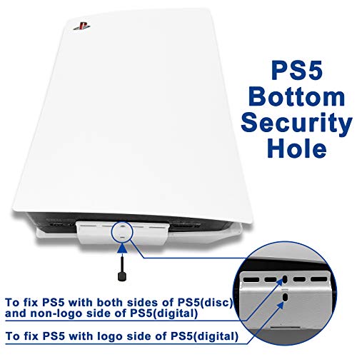 PS5 Wall Mount for Playstation 5 Disc Edition and Digital Edition (Mount The Console on Wall Near or Behind TV with Invisible Design), Including 2 Accessories Holders for Controller & Headset (White)