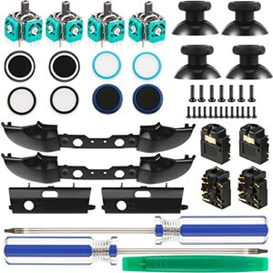 31 pieces replacement game controller kit, thumbsticks grips cover, joystick, bumpers triggers, abxy buttons, headphone jack plug port, screwdriver compatible with xbox one s controller model 1708