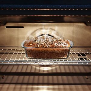 Razab LARGE 7.6 Cups/1800 ML/1.9 Qt Glass Loaf Pan with Lids - Meatloaf Pan BPA free Airtight Lids Grip Handle Easy Carry, Microwave and Oven Safe - Loaf Pans For Baking Bread, Cakes, Glass Loaf Pan