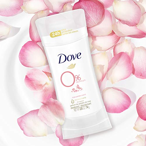 Dove Antiperspirant Deodorant Stick 48 Hour Protection And Soft And Comfortable Underarms Rose Petals Deodorant for Women oz 4 Count, 2.6 Ounce
