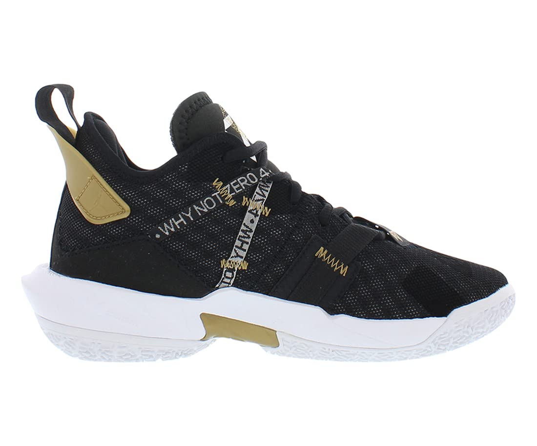 Nike Air Jordan Why Not Zero.4 GS Basketball Trainers CQ9430 Sneakers Shoes (UK 4.5 us 5Y EU 37.5, Black White Metallic Gold 001)