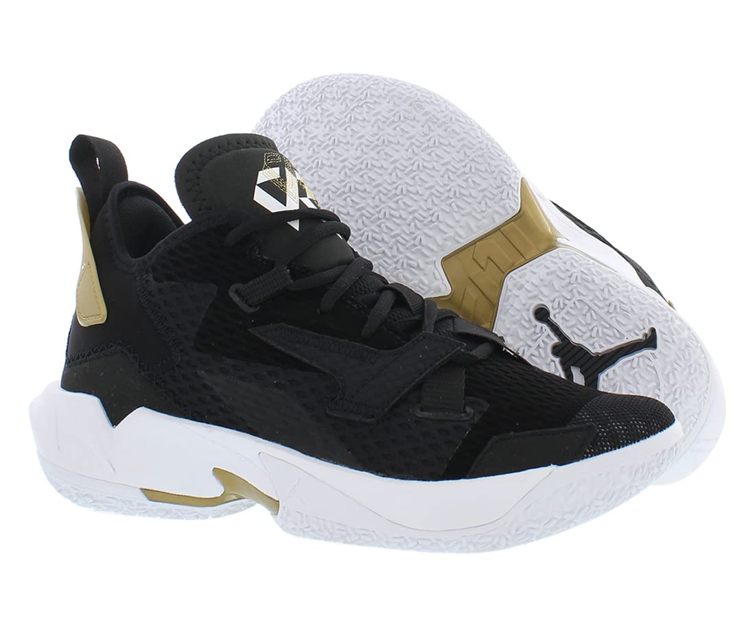 Nike Air Jordan Why Not Zero.4 GS Basketball Trainers CQ9430 Sneakers Shoes (UK 4.5 us 5Y EU 37.5, Black White Metallic Gold 001)