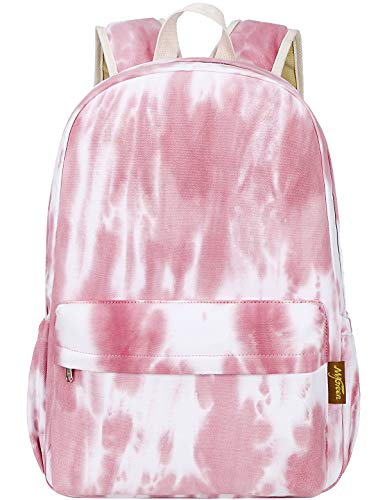 Canvas School Bag Backpack Girls or boy, Ranibow Style Unisex Fashionable Canvas Zip Backpack School College Laptop Bag for Teens Girls Students Casual Lightweight Travel Daypack Outdoor(Red)