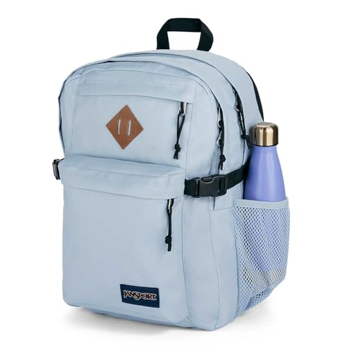 JanSport Main Campus Backpack - Travel, or Work Bookbag w 15-Inch Laptop Sleeve and Dual Water Bottle Pockets, Blue Dusk