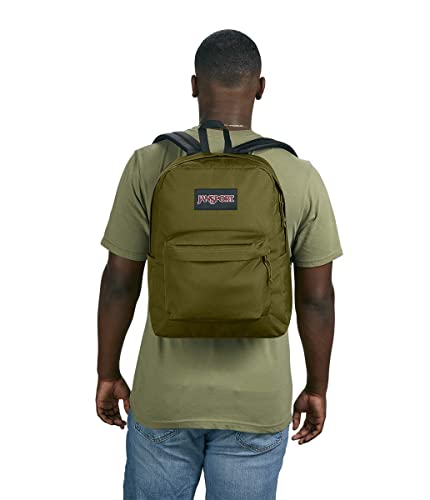 JanSport Superbreak Plus Backpack - Work, Travel, or Laptop Bookbag with Water Bottle Pocket, Army Green