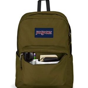 JanSport Superbreak Plus Backpack - Work, Travel, or Laptop Bookbag with Water Bottle Pocket, Army Green