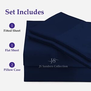 JS Sanders Collection 100% Egyptian Cotton Universal XL-V Berth The Best Boat XL-V Berth Bedding Fits mattresses up to 8” Depth Sheet Set - 1000 Thread Count Navy Blue