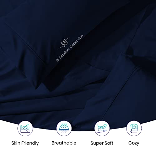 JS Sanders Collection 100% Egyptian Cotton Universal XL-V Berth The Best Boat XL-V Berth Bedding Fits mattresses up to 8” Depth Sheet Set - 1000 Thread Count Navy Blue